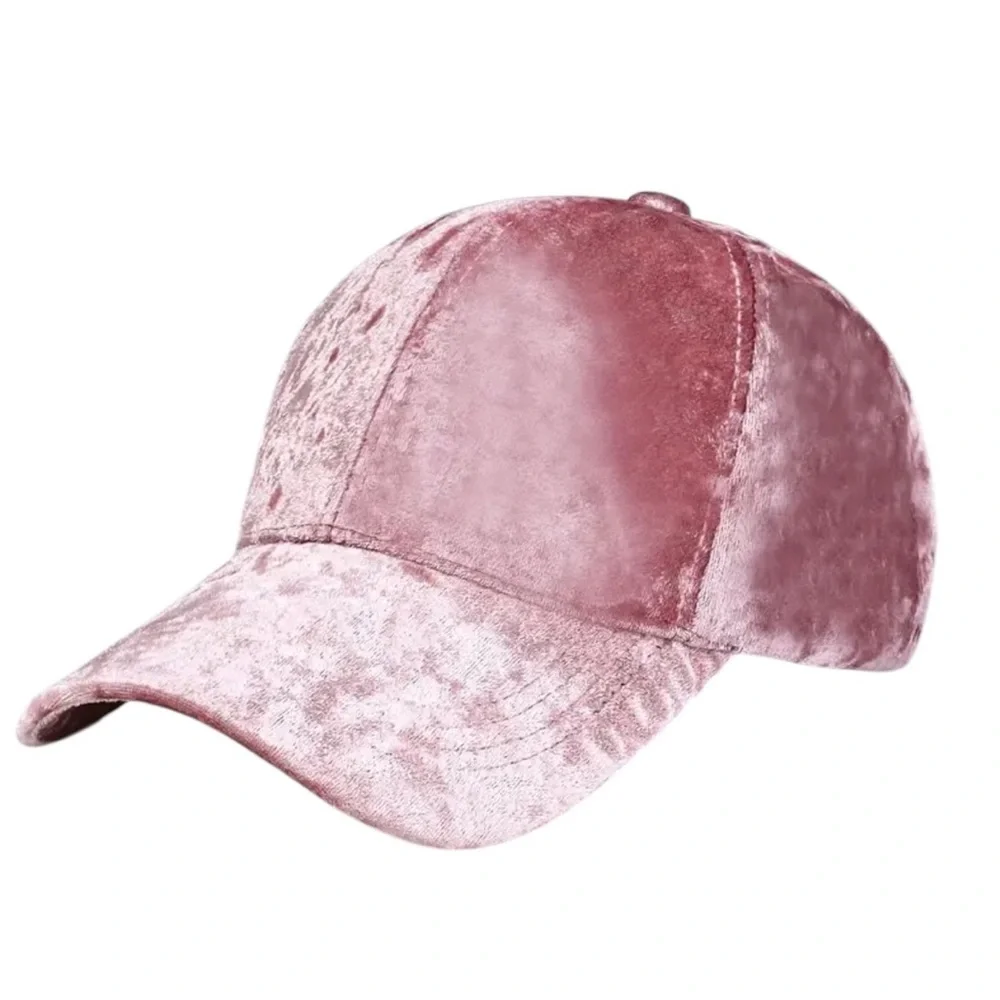 Pink Velvet Baseball Cap